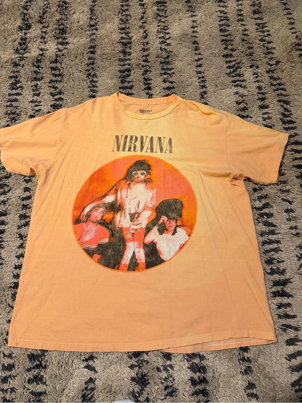 NIRVANA Peach Orange Band Graphic Tee